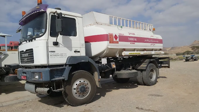 Abu Asmahan Trading diesel tanker truck in the yard