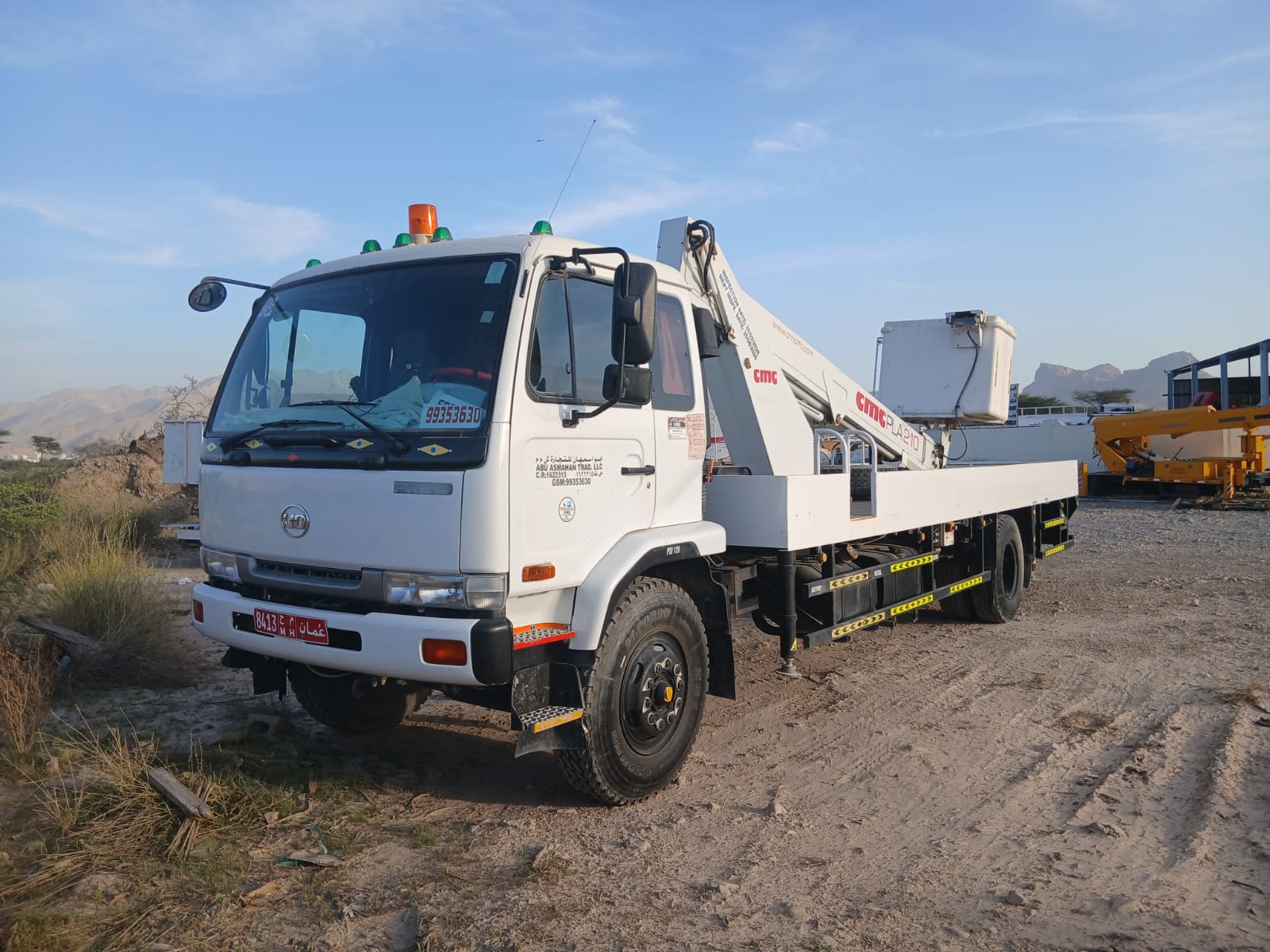 Man lift bucket truck support vehicle in Oman
